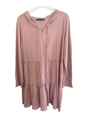 Chris & Carol Tiered  Zip Hoodie Mini Dress